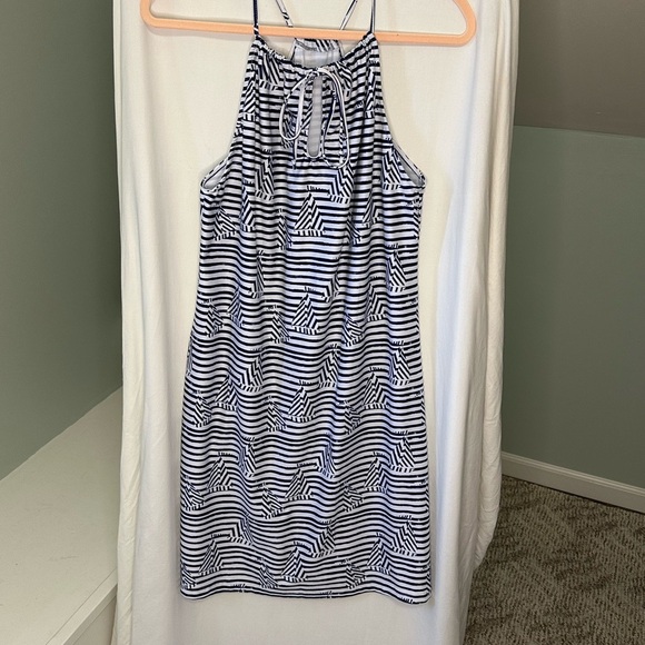 Kaeli Smith Navy and White Striped Swim Coverup - Picture 4 of 9